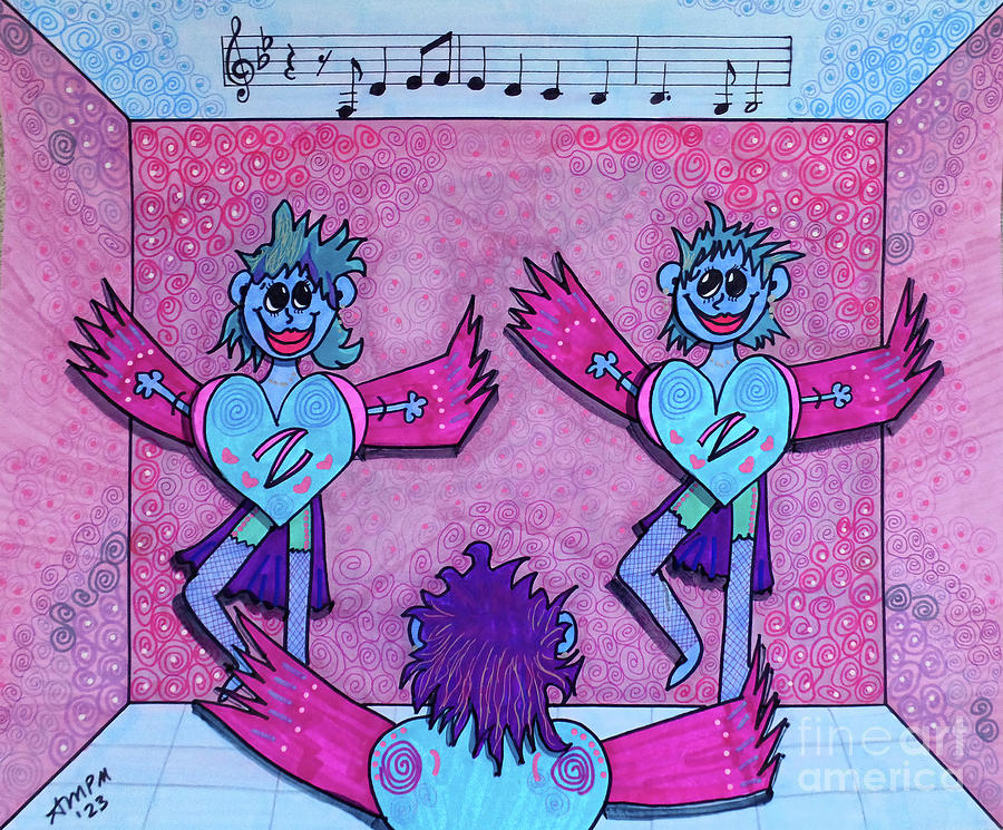 Zumba Time Drawing by AnnMarie Parson-McNamara