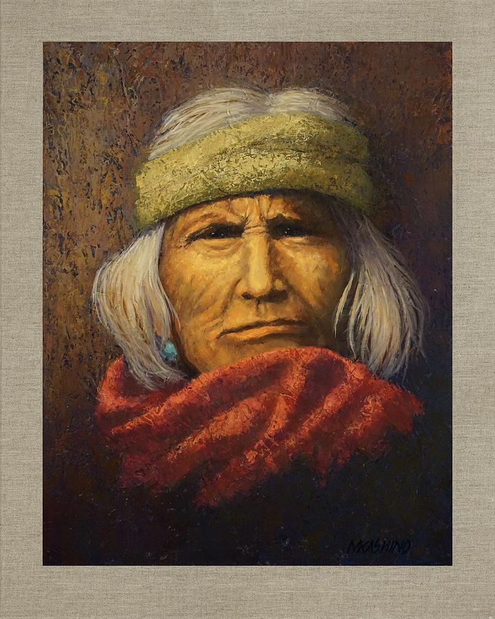 Zuni Elder, Nez Perce Painting by Mark Kashino