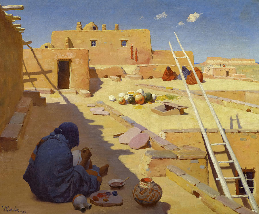 Zuni Pottery Maker, 1907 Painting by William Robinson Leigh