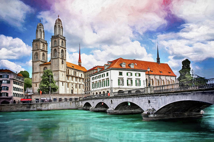 Romanesque Photograph - Zurich Old Town  by Carol Japp