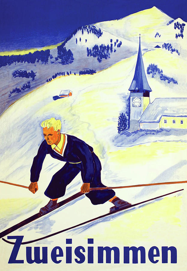 Zweisimmen Ski Track Digital Art by Long Shot