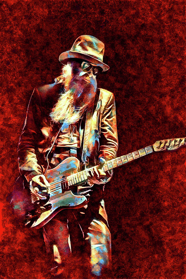 Zz Top Mixed Media - ZZ Top Billy Gibbons Art Im Bad, Im Nationwide by James West by The Rocker