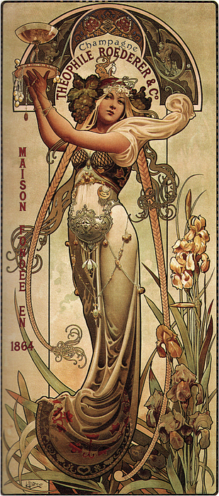 Champagne Theophile Roederer Painting by Louis-Theophile Hingre Champagne Theophile Roederer Painting by Louis-Theophile Hingre
