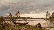  Boat On The Shore Painting by MotionAge Designs