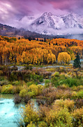A Fall Snow At Sunrise #1 Photograph by John De Bord