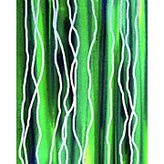 Abstract Lines On Green #2 Painting by Irina Sztukowski