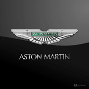 Aston Martin 3 D Badge on Black  Photograph by Serge Averbukh