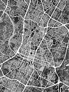 Austin Texas City Map #1 Digital Art by Michael Tompsett Austin Texas City Map #1 Digital Art by Michael Tompsett