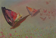 Butterflies with Riders Painting by Albert Bierstadt