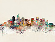 Charlotte North Carolina Skyline #1 Painting by Bri Buckley