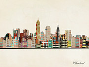 Cleveland Ohio Skyline #1 Painting by Bri Buckley