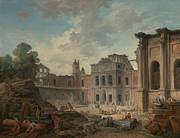 Demolition of the Chateau of Meudon #2 Painting by Hubert Robert