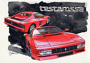 Ferrari Testarossa #1 Painting by Yoshiharu Miyakawa