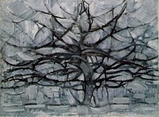 Gray Tree Piet Mondrian #1 Painting by MotionAge Designs