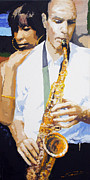 Jazz Muza Saxophon #1 Painting by Yuriy Shevchuk