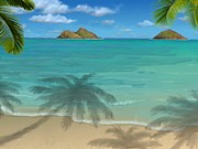 Lanikai Beach #1 Painting by Stephen Jorgensen
