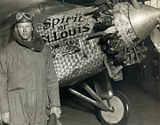 Lindbergh With His Airplane, 1928 #1 Photograph by Science Photo Library