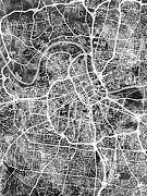 Nashville Tennessee City Map #1 Digital Art by Michael Tompsett