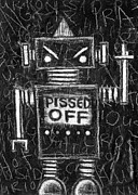 Pissed Off Bot #1 Drawing by Roseanne Jones