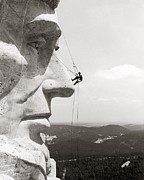 Scaling Mount Rushmore #1 Photograph by Granger