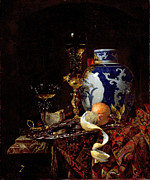 Still Life with a Chinese Porcelain Jar Painting by Willem Kalf