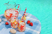 Strawberry lemonade at pool side 1 Photograph by Elena Elisseeva