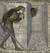 Theseus and the Minotaur in the Labyrinth, from 1861 Drawing by Edward Burne-Jones