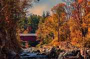 Vermont covered bridge over the Dog River #4 Photograph by Jeff Folger