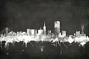 San Francisco City Skyline #15 Digital Art by Michael Tompsett