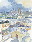 18100 - Notre Dame Roofscape Painting by Paul Brent
