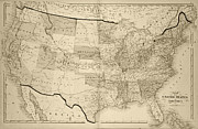 1876 Map of the United States Sepia Digital Art by Toby McGuire 1876 Map of the United States Sepia Digital Art by Toby McGuire