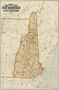 1892 Railroad Commissioners Map NH Digital Art by Toby McGuire
