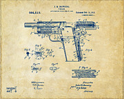 1911 Colt 45 Browning Firearm Patent 2 Artwork Vintage Digital Art by Nikki Marie Smith