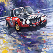 1972 Rallye Monte Carlo Lancia Fulvia 1600HF Munari Mannucci winner Painting by Yuriy Shevchuk