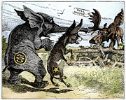 Bull Moose Campaign, 1912 Drawing by W A Carson Bull Moose Campaign, 1912 Drawing by W A Carson