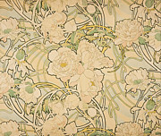 Peonies #2 Painting by Alphonse Mucha