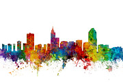 Raleigh North Carolina Skyline #2 Digital Art by Michael Tompsett