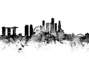 Singapore Skyline #2 Digital Art by Michael Tompsett