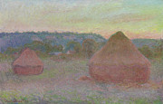 Stacks of Wheat End of Day, Autumn Painting by Claude Monet Stacks of Wheat End of Day, Autumn Painting by Claude Monet