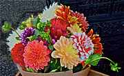 2016 Monona Farmers' Market Dahilas Large Bouquet Photograph by Janis Senungetuk