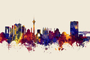 Tehran Iran Skyline #3 Digital Art by Michael Tompsett