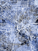 Dallas Texas City Map #4 Digital Art by Michael Tompsett Dallas Texas City Map #4 Digital Art by Michael Tompsett