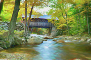 Flume Gorge covered bridge #4 Photograph by Jeff Folger