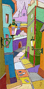 Prague Old Street #4 Painting by Yuriy Shevchuk
