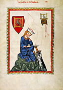 HEIDELBERG LIEDER, 14th C #8 Drawing by Granger