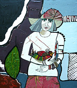 A Bird in Hand Painting by Marilyn Brooks