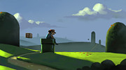 A Contemplative Plumber Painting by Michael Myers