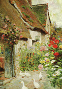 A Cottage Door Painting by David Woodlock A Cottage Door Painting by David Woodlock