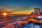 A December Beach Sunset Photograph by Ken Johnson