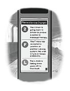 A subway service sign lists reasons for planned train outages. Drawing by Ellis Rosen